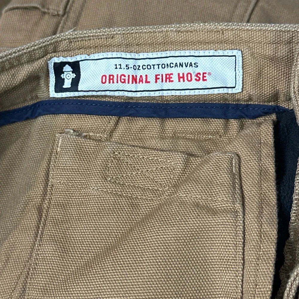 Duluth Trading Co Cargo Pants Mens 34x32 Brown Original Fire Hose Fleece Lined